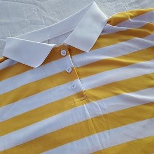 Yellow/White Collered Crop Top💛